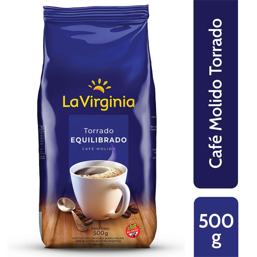Café molido torrado equilibrado La Virginia 500 g.