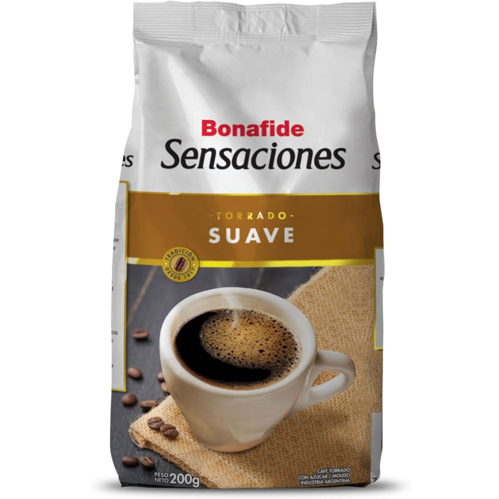 Café molido torrado Bonafide Sensaciones suave 200 grs