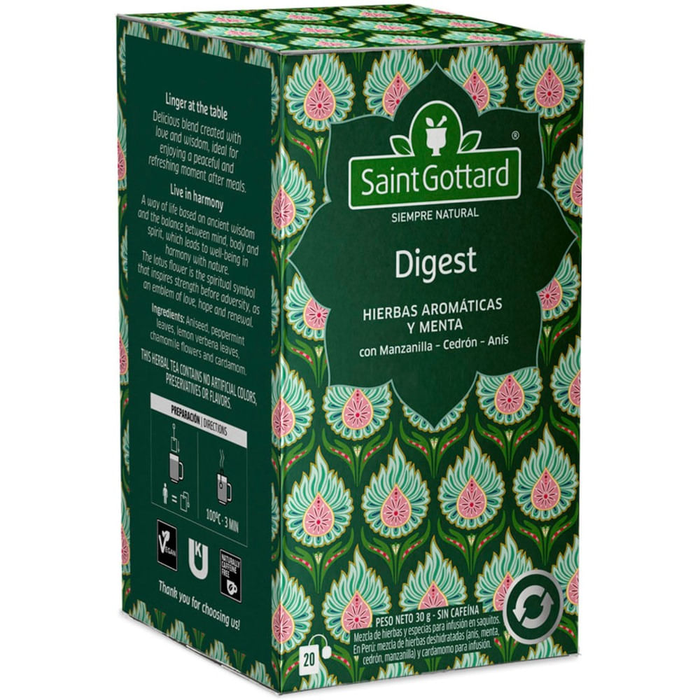 Té en saquitos Saint Gottard digestive 20 u.