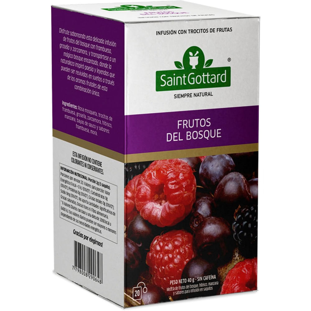 Té en saquitos Saint Gottard frutos del bosque 20 u.
