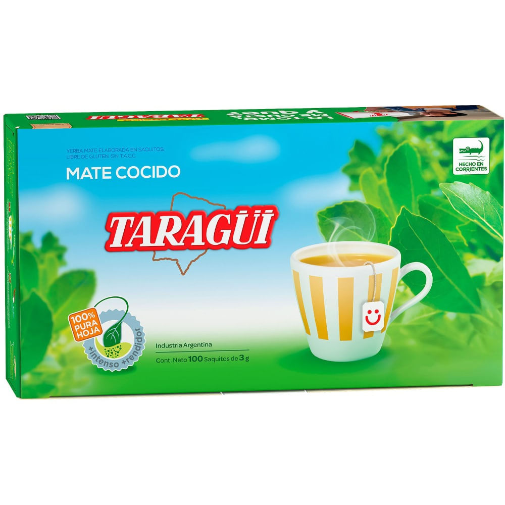 Mate cocido saquitos diamantados Taragüi x 100 uni