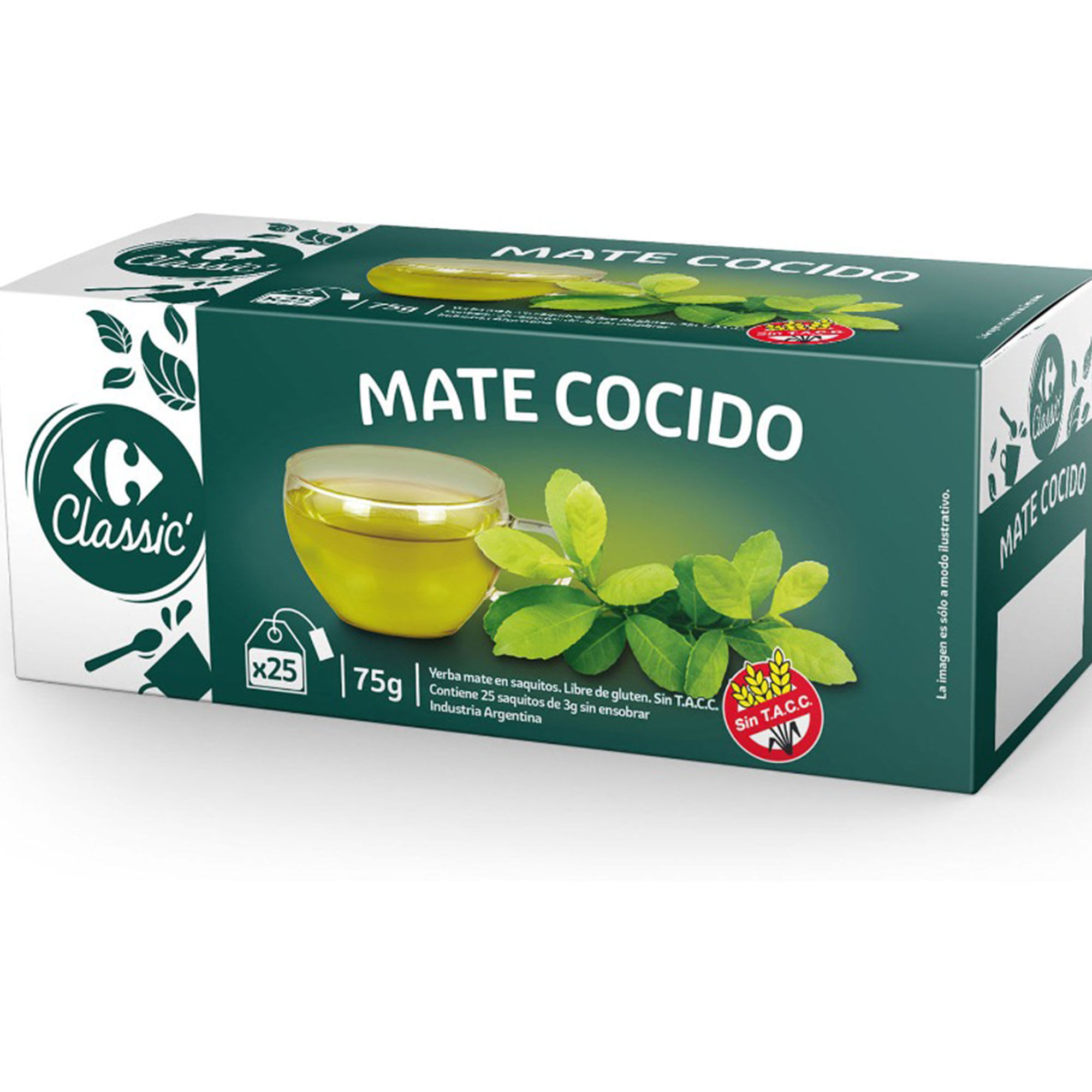 Mate cocido en saquitos Carrefour Classic sin TACC 25 uni