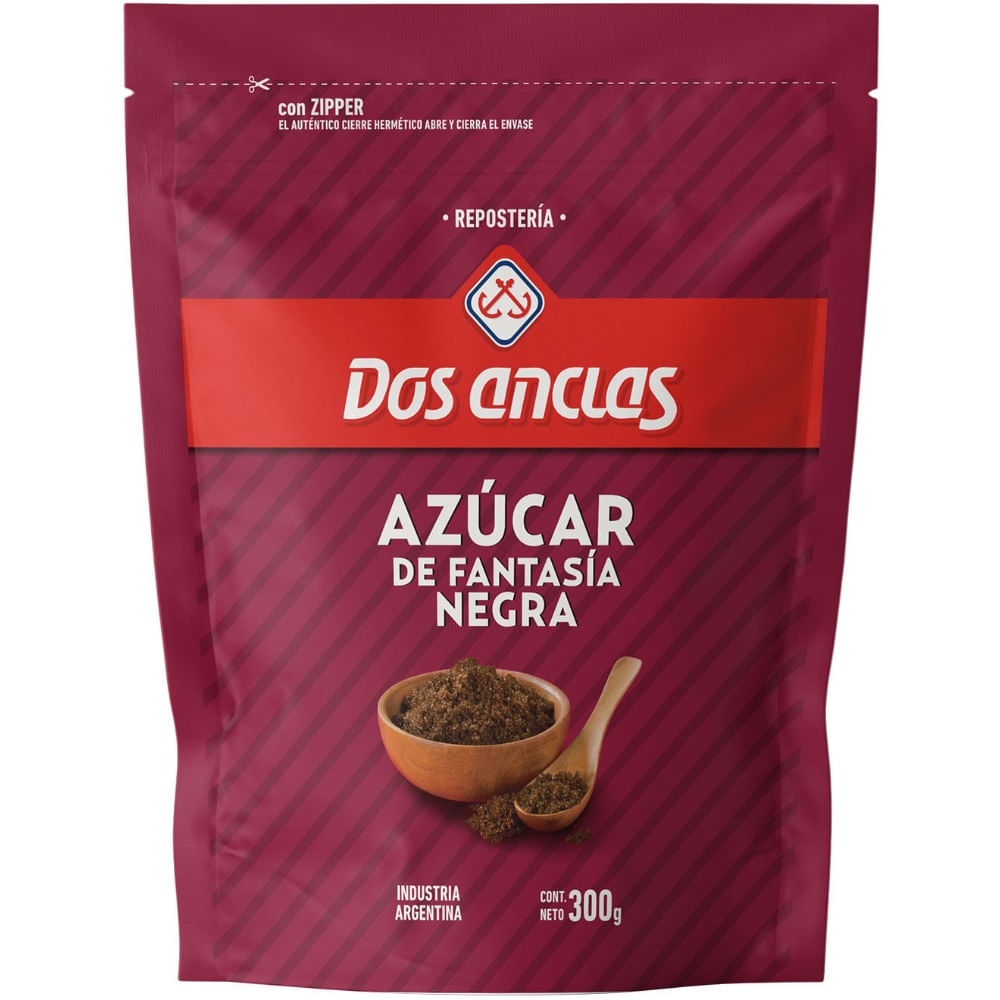 Azúcar de fantasía negra Dos Anclas doypack 300 grs