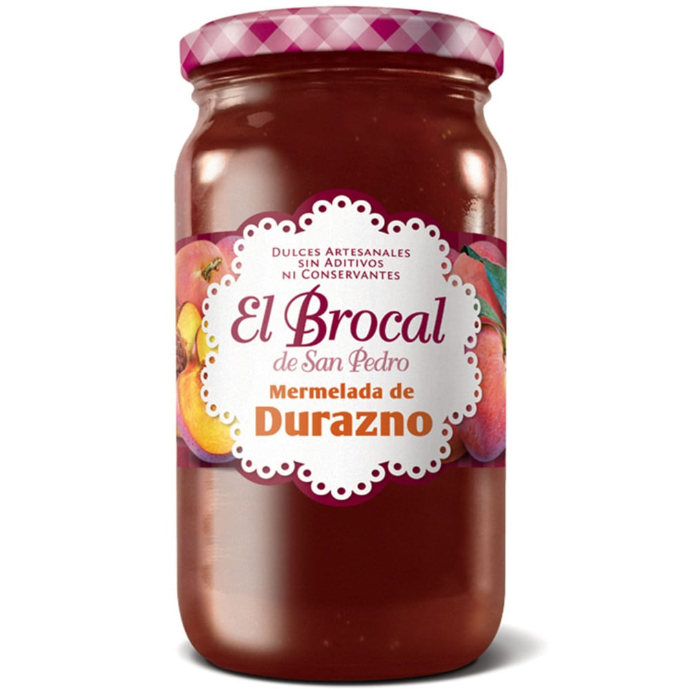 Mermelada El Brocal de durazno frasco 420 g.
