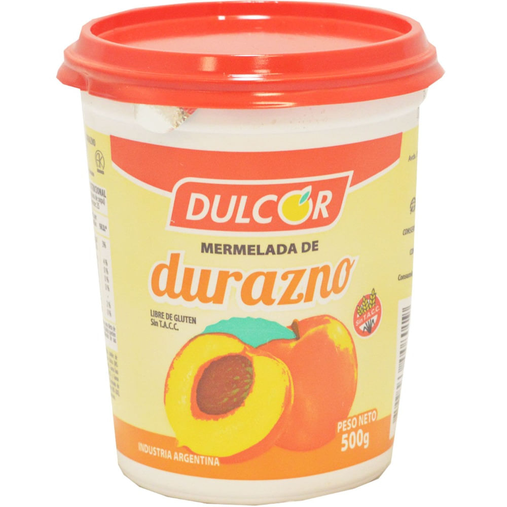 Mermelada de durazno Dulcor pote 500 g.