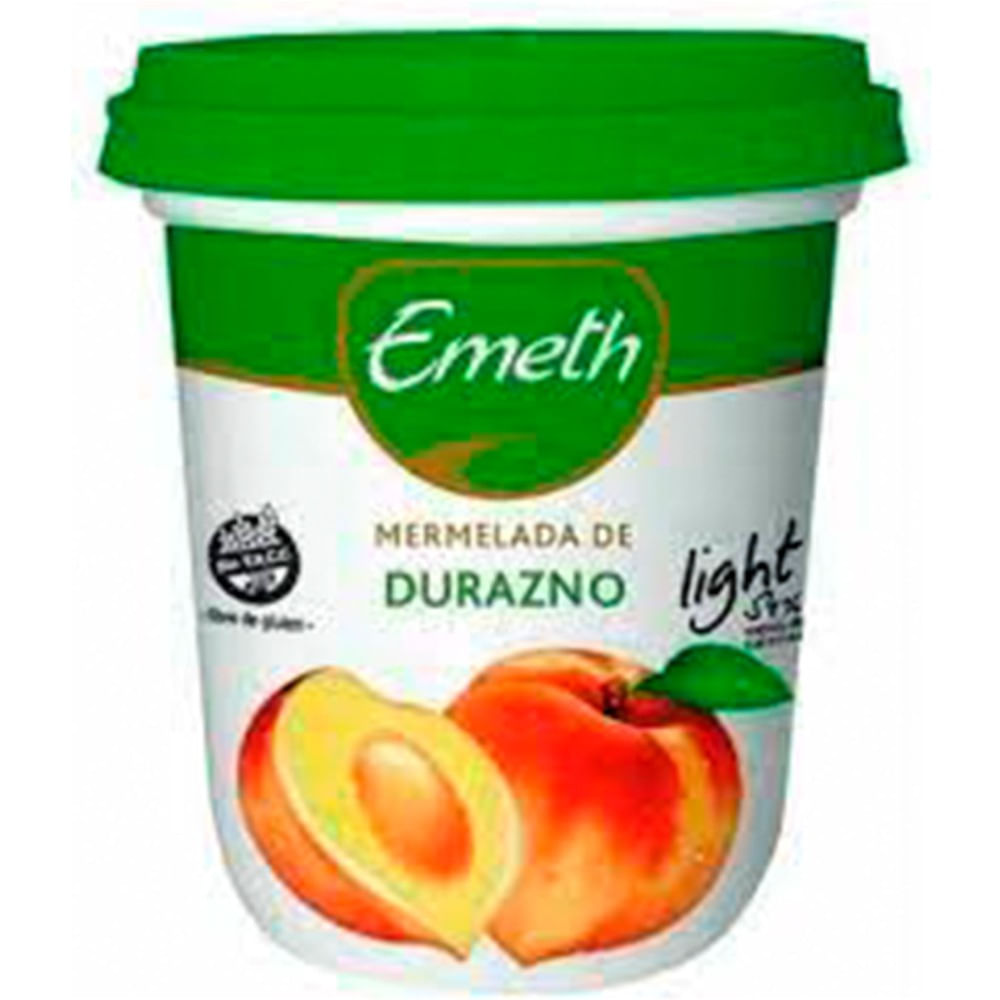 Mermelada light Emeth de durazno pote 420 g.