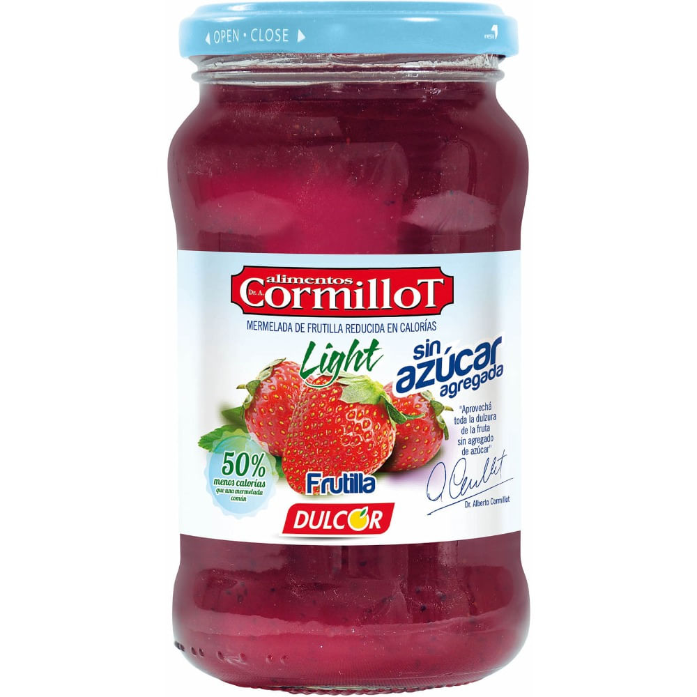 Mermelada Dr. Cormillot de frutilla sin azúcar 390 g.