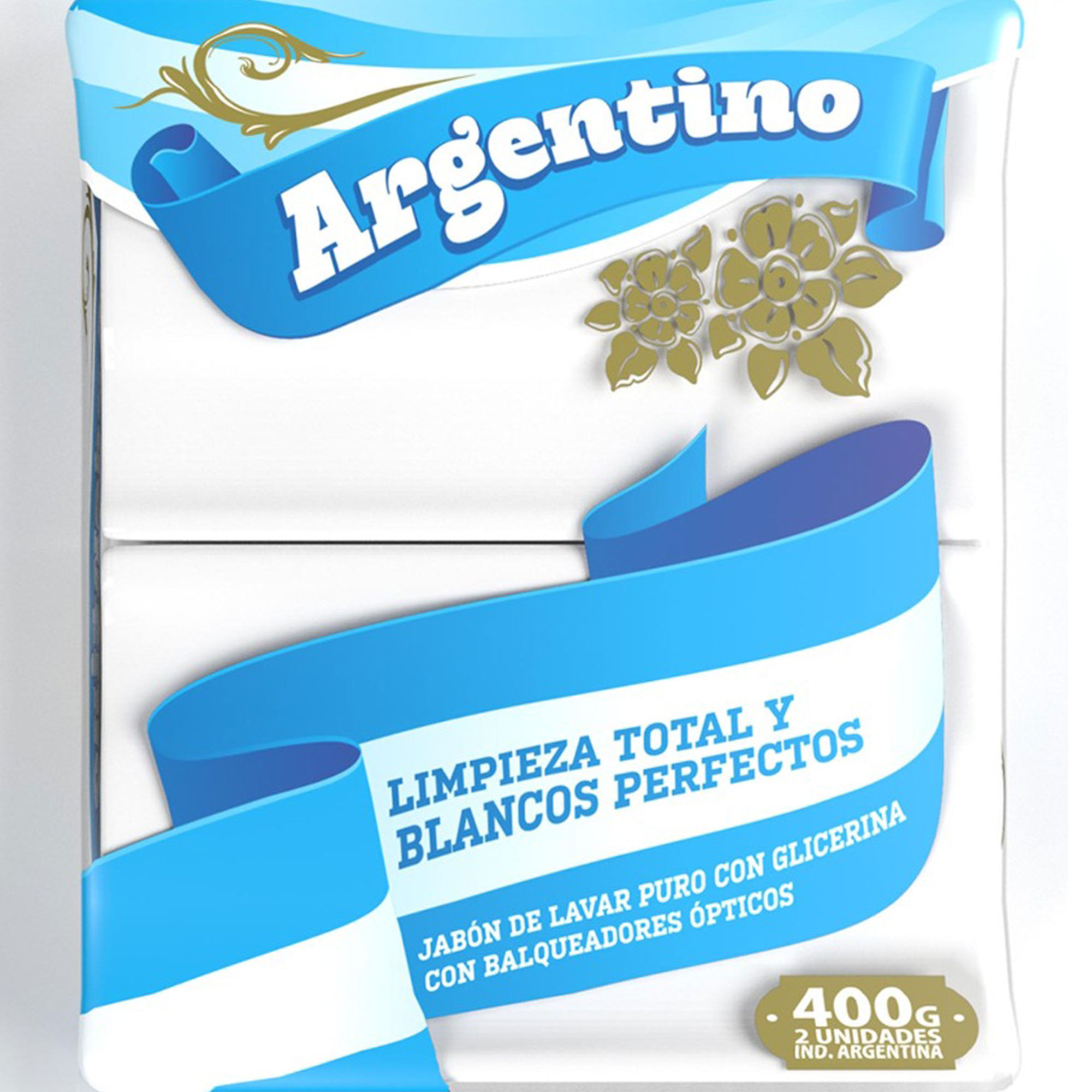 Jabón en pan Argentino blanco 2 u. x 200 g.