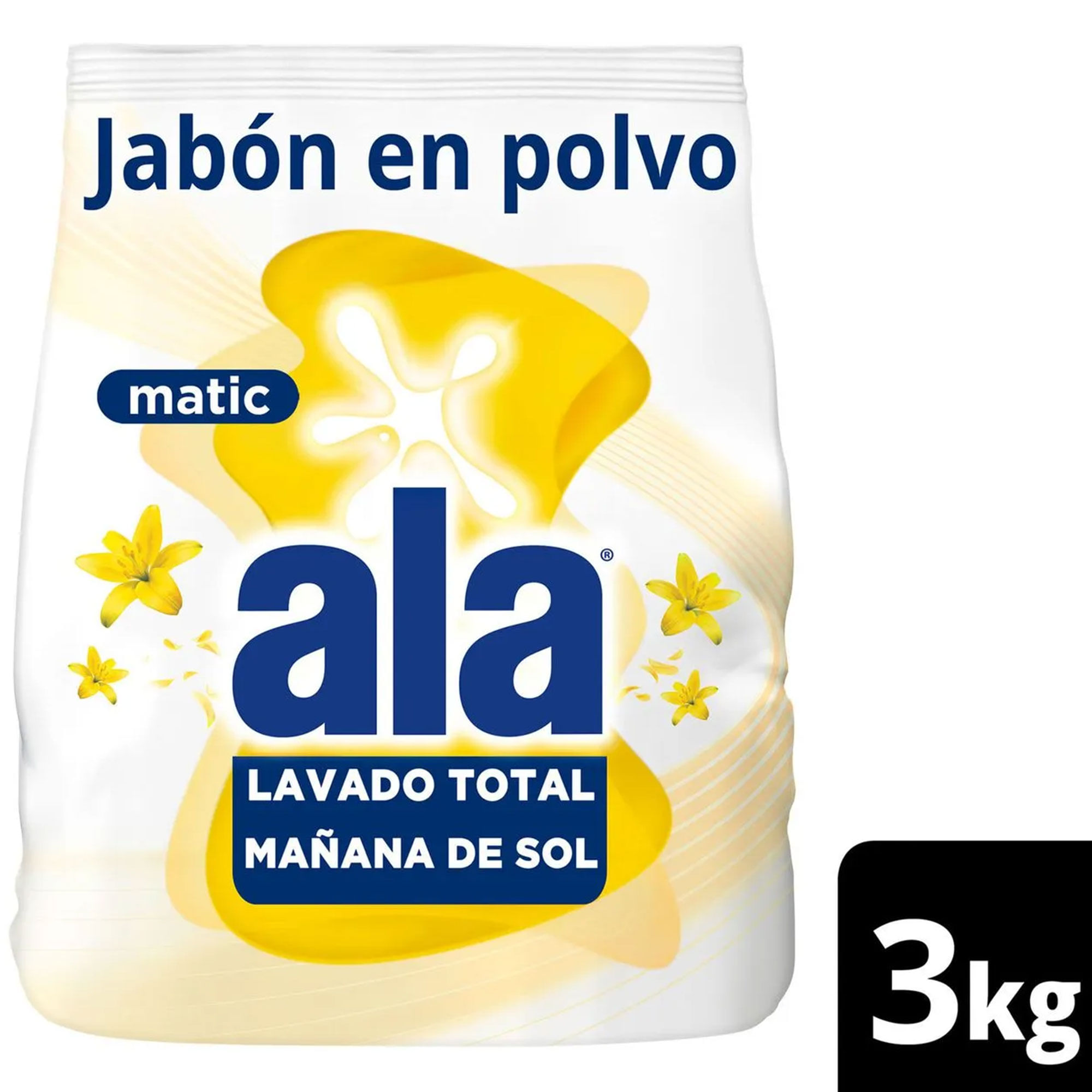 Jabón en Polvo Ala Matic Mañana de Sol Máxima Remoción 3 kg