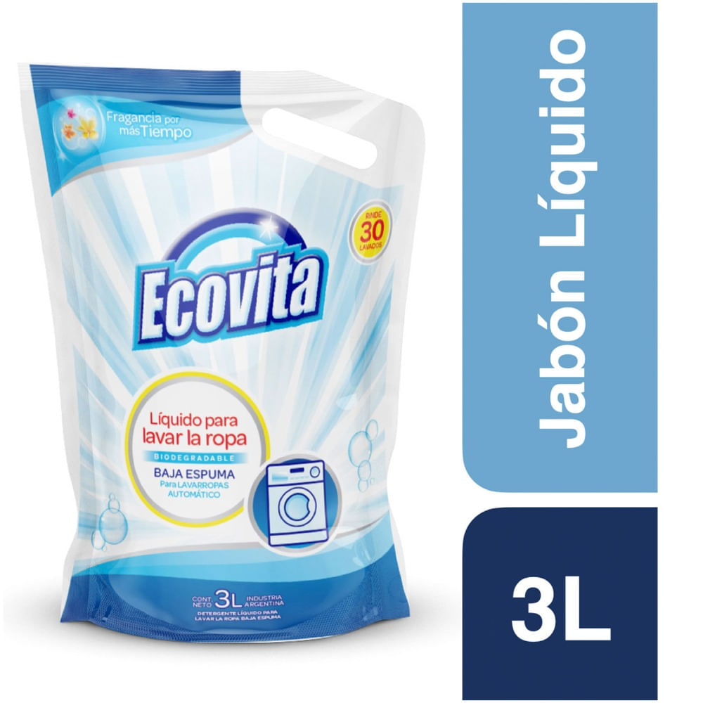 Jabón líquido Ecovita baja espuma repuesto 3 lts