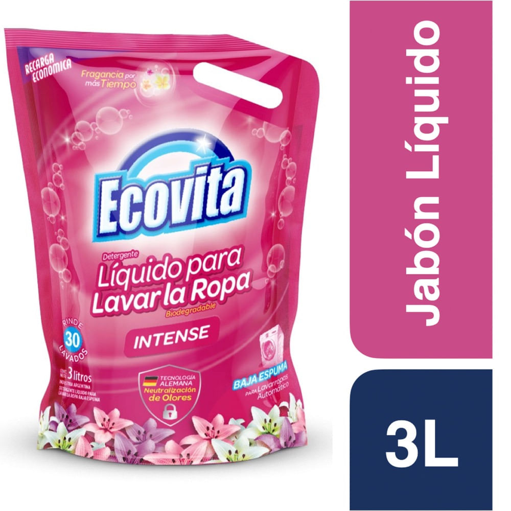 Jabón líquido para ropa Ecovita intense doypack 3 lts