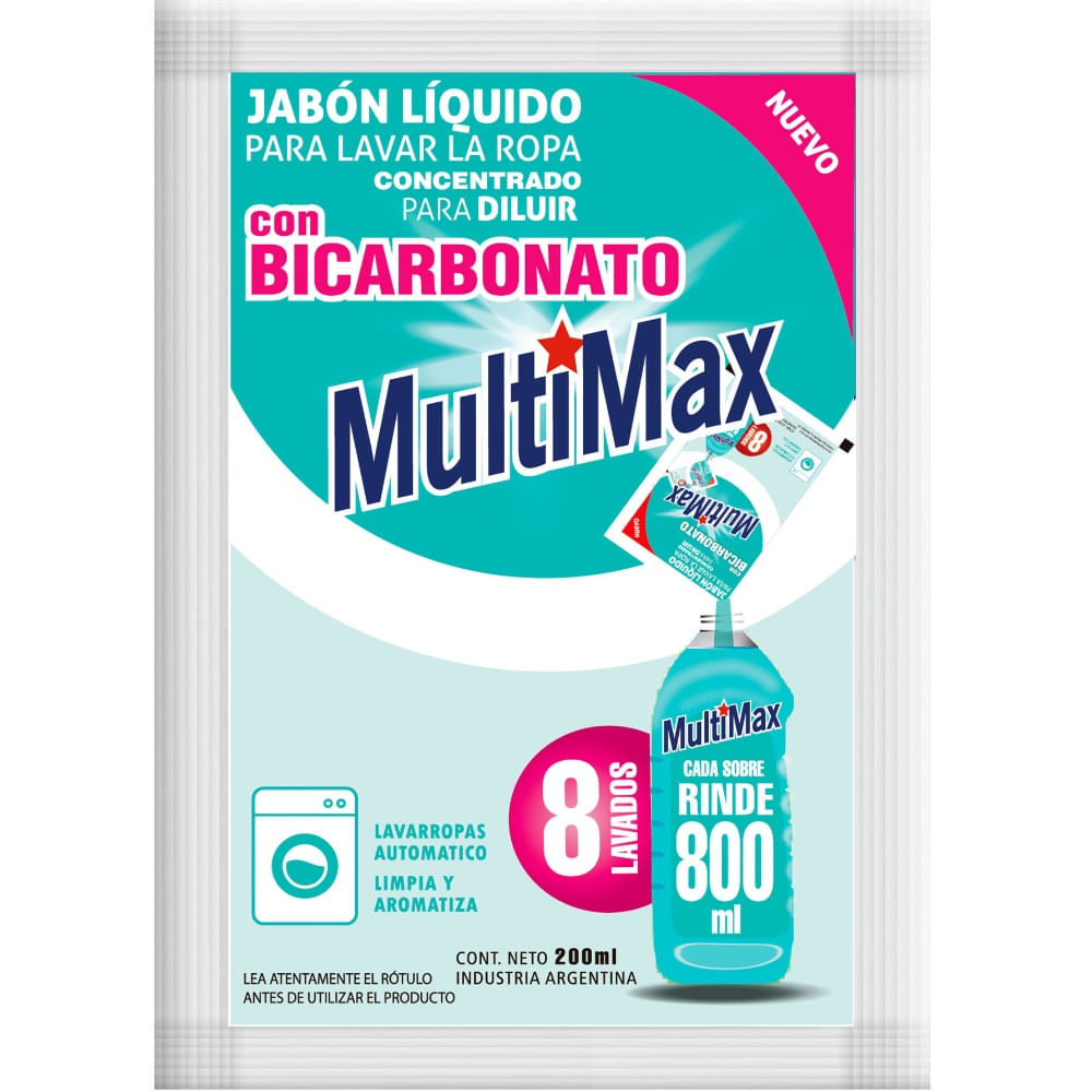 Jabón líquido para diluir Multimax con bicarbonato 200 ml