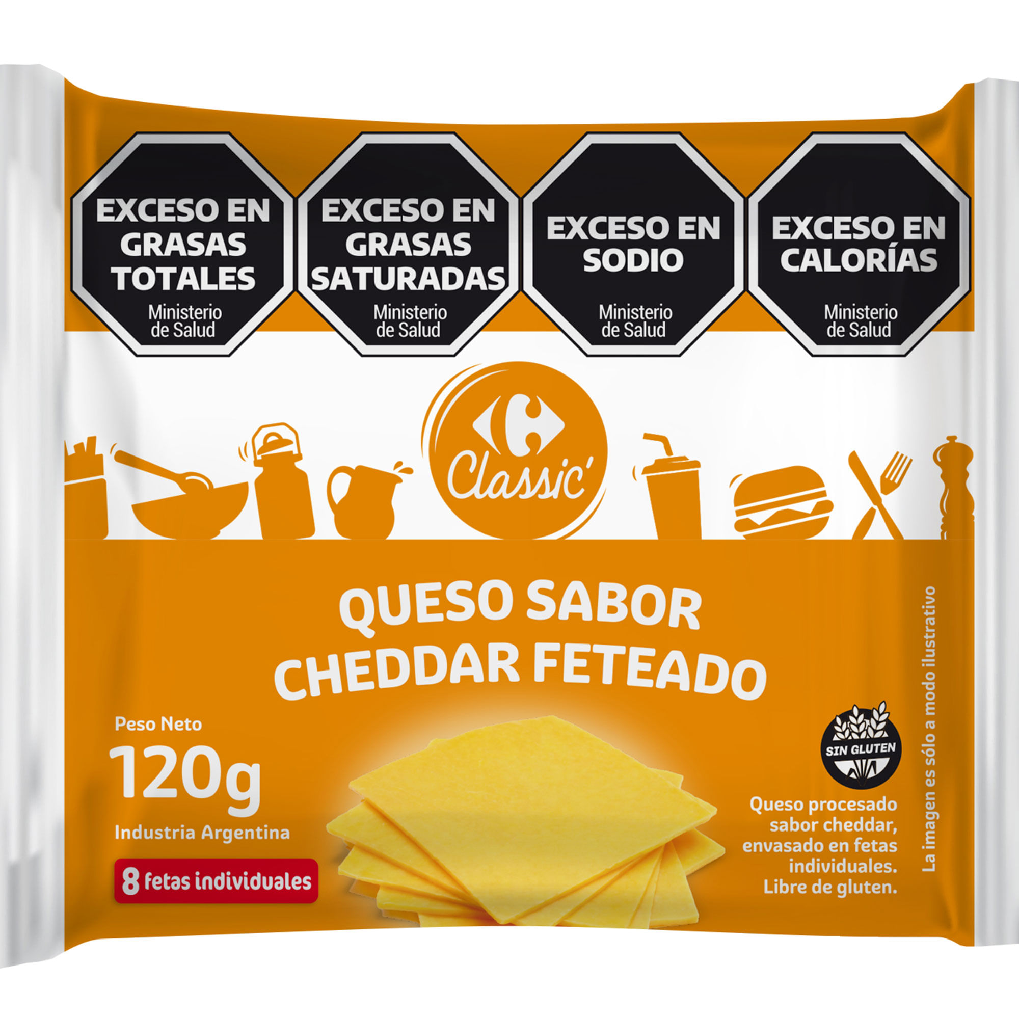 Queso cheddar Carrefour Classic 120 grs