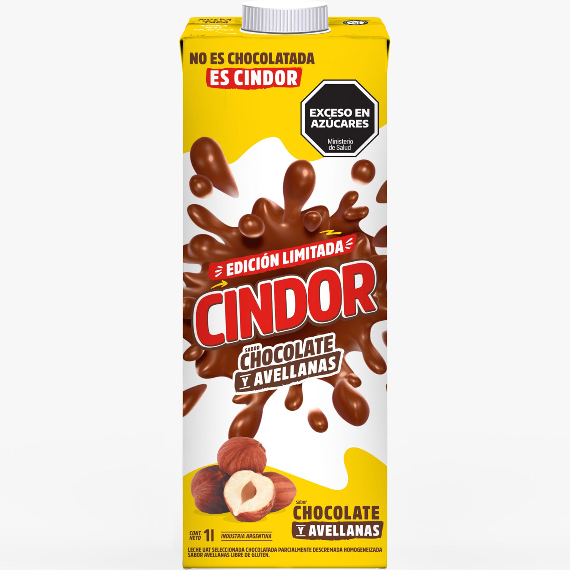 Leche chocolatada Cindor choco y avellanas 1 lt