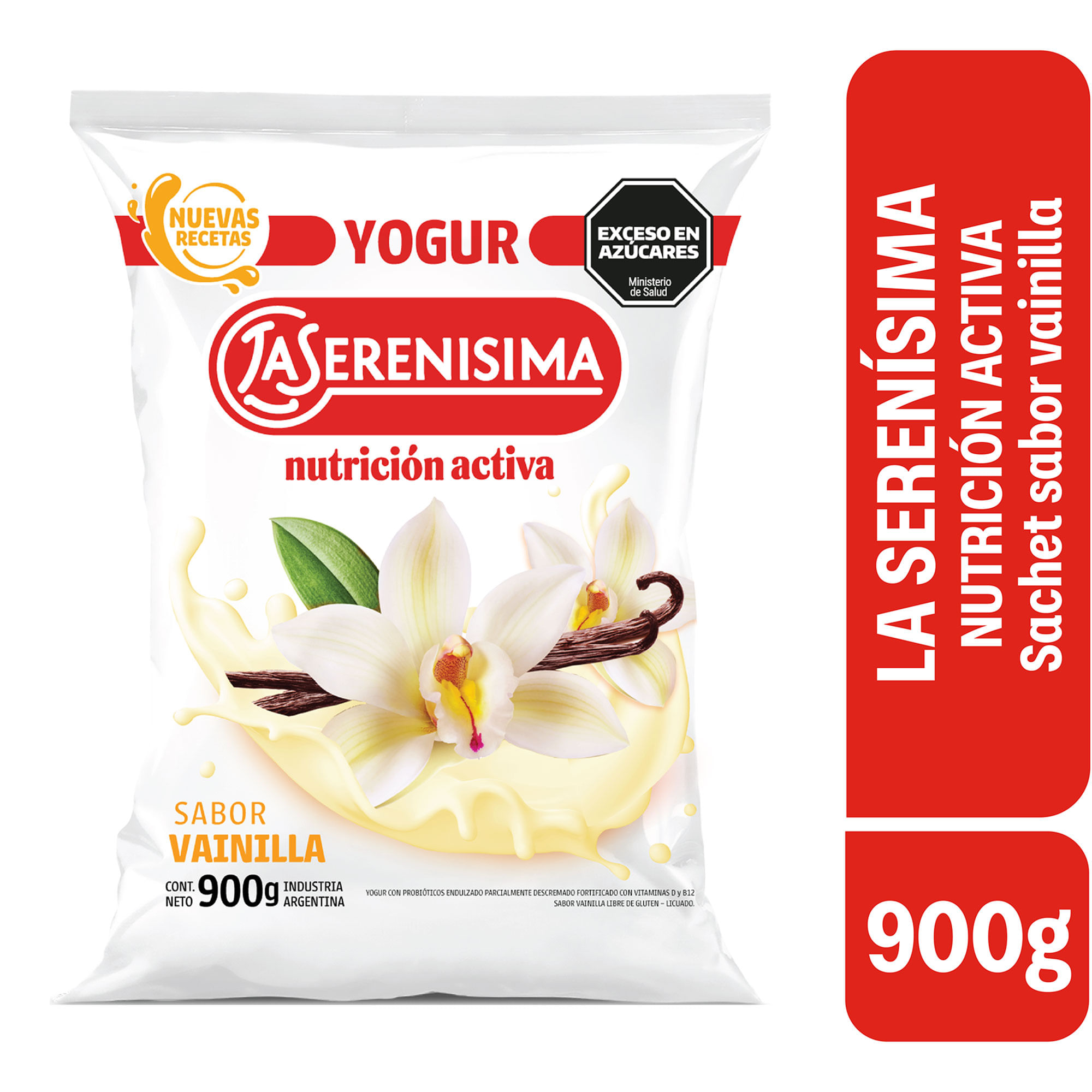 Sachet yogur entero sabor vainilla La Serenísima Nutrición Activa 900 grs