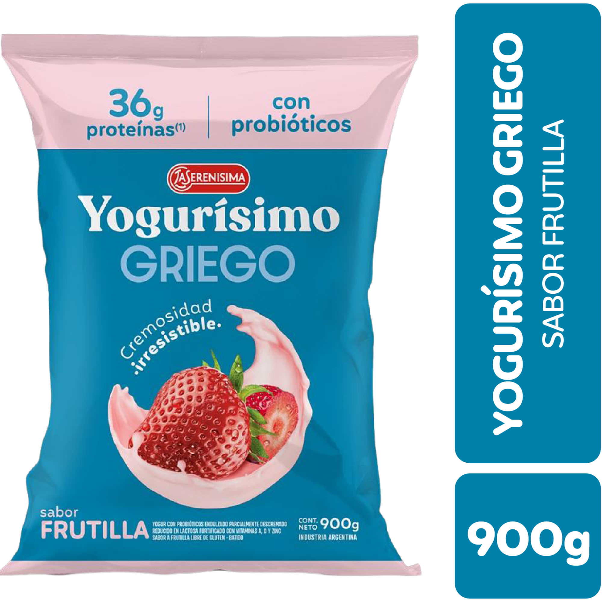 Yogur griego bebible Yogurísimo sabor frutilla 900 grs