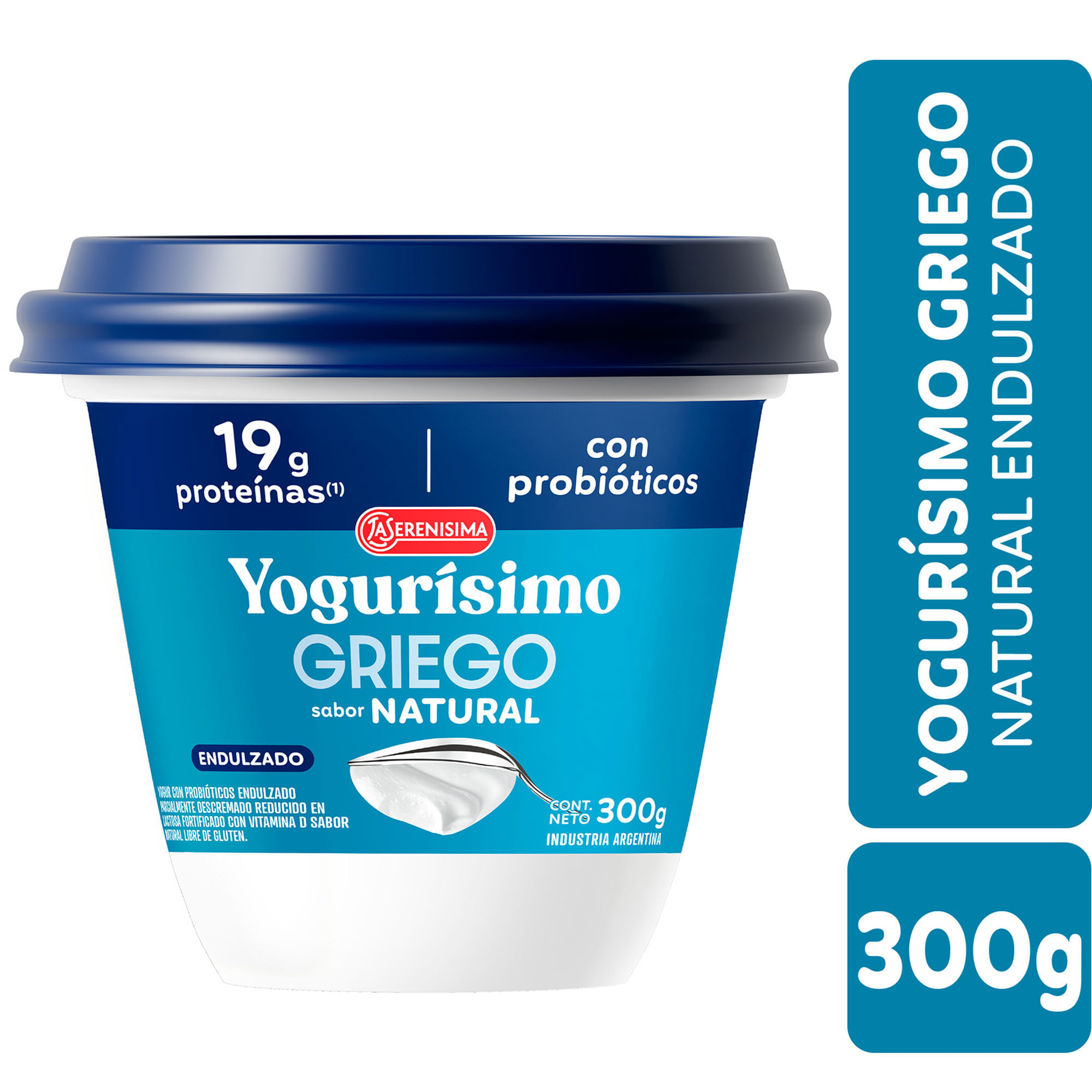 Yogur Griego natural endulzado Yogurísimo 300 grs