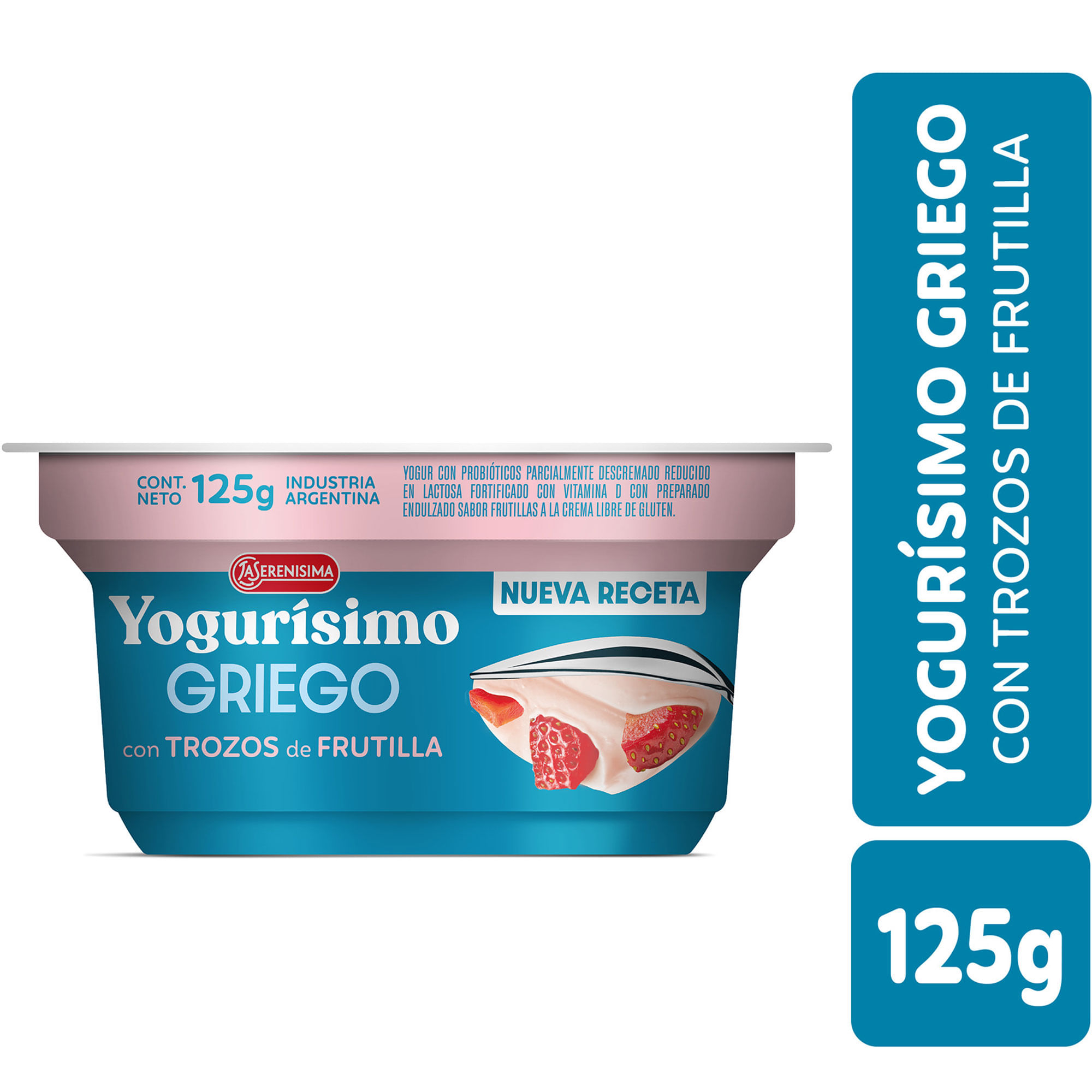 Yogur Griego con Frutilla Yogurísimo 125 grs