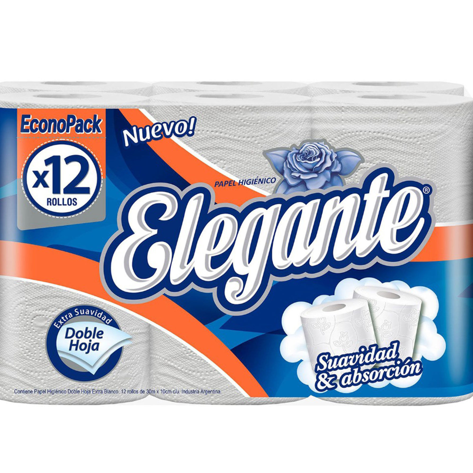 Papel higiénico doble hoja Elegante econopack x12 30 mts