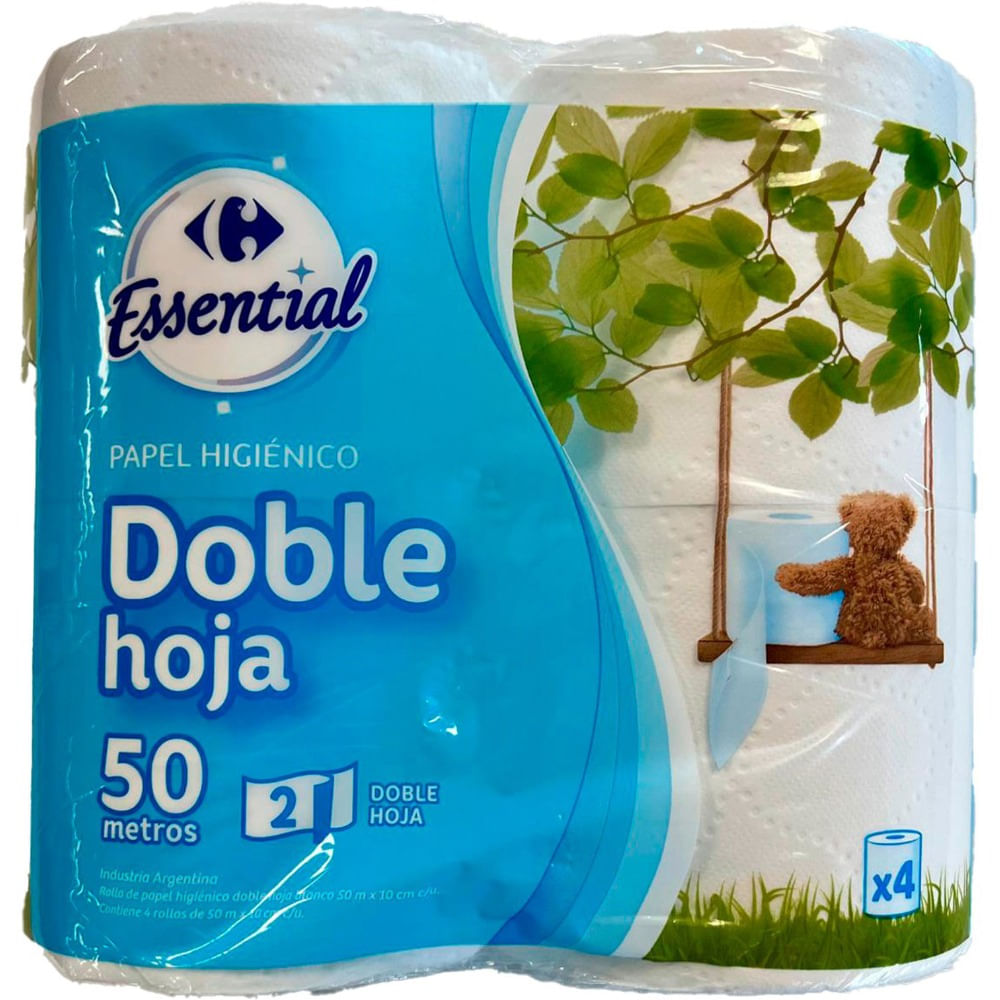 Papel higiénico doble hoja Carrefour Essential x4 50 mts