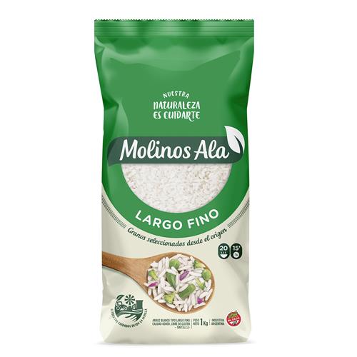 Arroz Largo Fino MOLINOS ALA Paquete 1 Kg