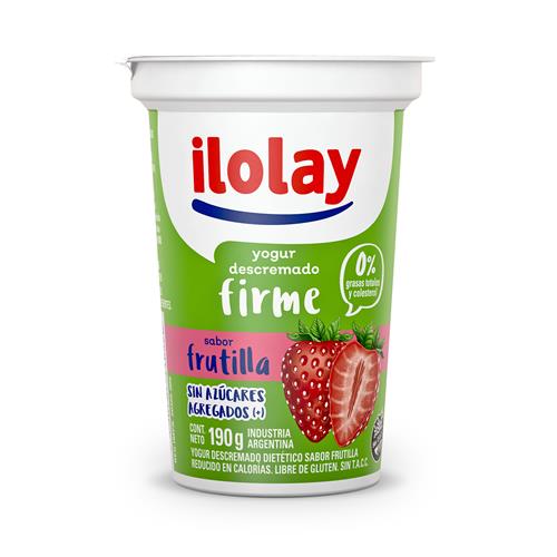 Yogur Descremado ILOLAY Frutillas 190 Gr