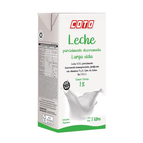 Leche Larga Vida Parcialmente Descremada COTO 1l