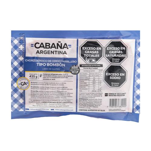 Chorizo parrillero bombón envasado al vacío CABAÑA ARGENTINA 435g