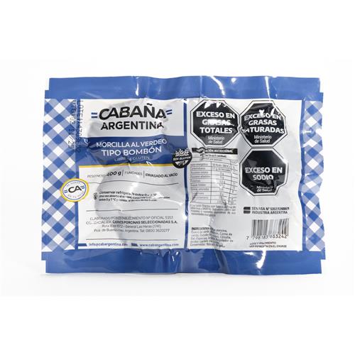 Morcilla bombón al verdeo envasado al vacío CABAÑA ARGENTINA 400g