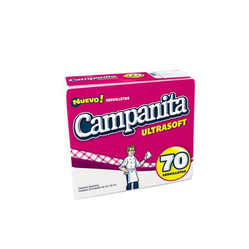Servilletas CAMPANITA Soft 33x33 Paq 70 Uni