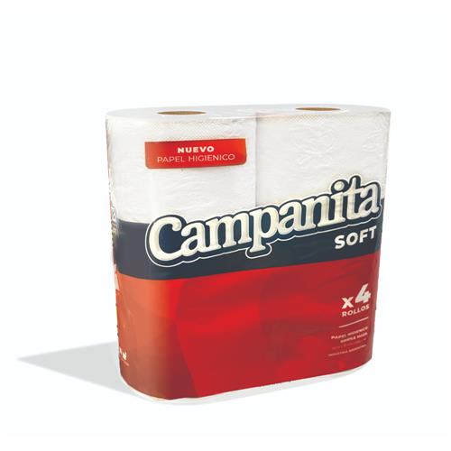 Papel Higiénico CAMPANITA Soft Simple Hoja Paquete 4 Unidades