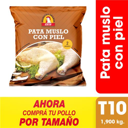 Pata Muslo Con Piel X Uni (1.9 Kg) Refrigerados