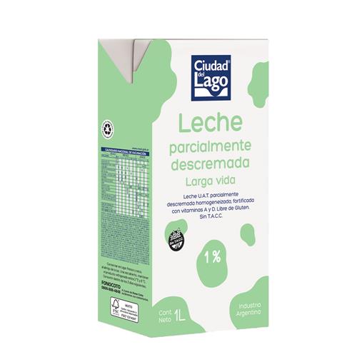 Leche Larga Vida Parcialmente Descremada CIUDAD DEL LAGO 1l