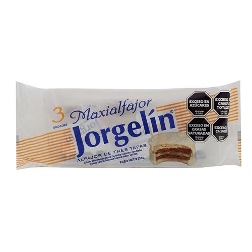 Maxi Alfajor Blanco Jorgelin 255 Grm