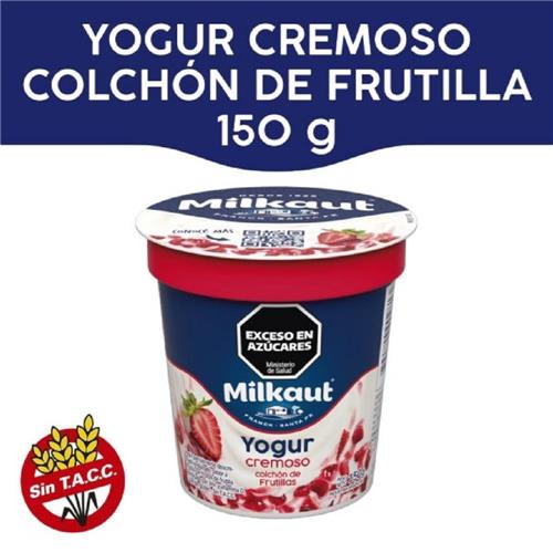 Yogur MILKAUT Entero Frutilla Con Trozos Pote X 150g