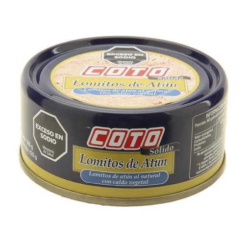 Atún Al Natural Lomitos Con Caldo Vegetal COTO 165g