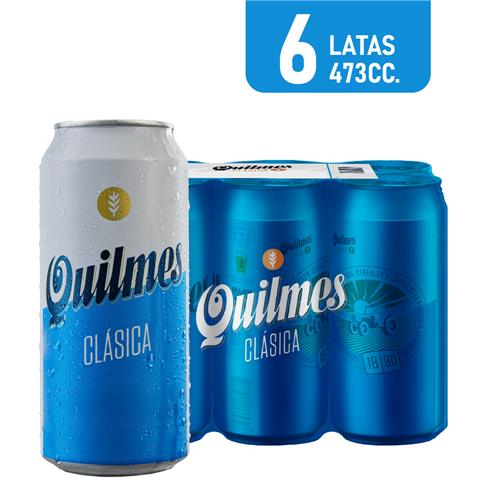 Cerveza QUILMES Cristal Pack Latas 473 Cc 6 Unidades
