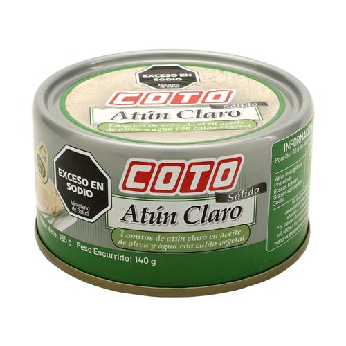 Atun Claro En Aceite De Oliva Y Agua Coto Lat 185 Grm