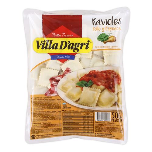 Ravioles Pollo Y Espinaca VILLA DAGRI 500g