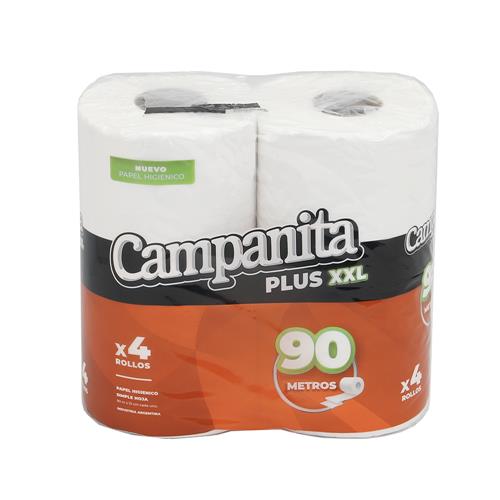 Papel Higiénico CAMPANITA Soft Xxl Simple Hoja Paquete 4 Unidades