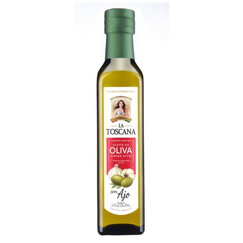 Aceite Oliva Virgen Extra LA TOSCANA Con Ajo Botella 250 Ml