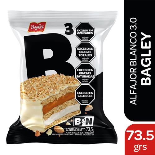 Alfajor BAGLEY B&N 3.0 Chocolate Blanco 73.5g