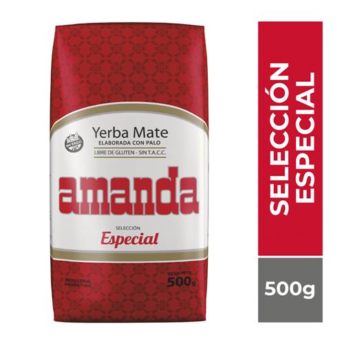 Yerba Mate AMANDA Con Palo Especial Paquete 500 Gr