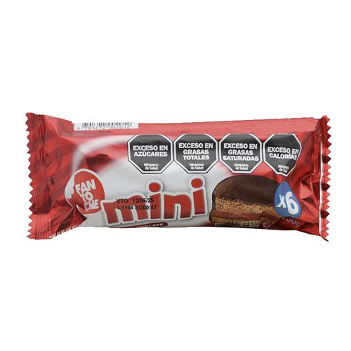 Alfajor FANTOCHE Mini Chocolate Paquete 25 Gr 6 Unidades