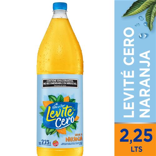 Agua Saborizada VILLA DEL SUR LEVITE Cero Naranja Botella 2.25 L