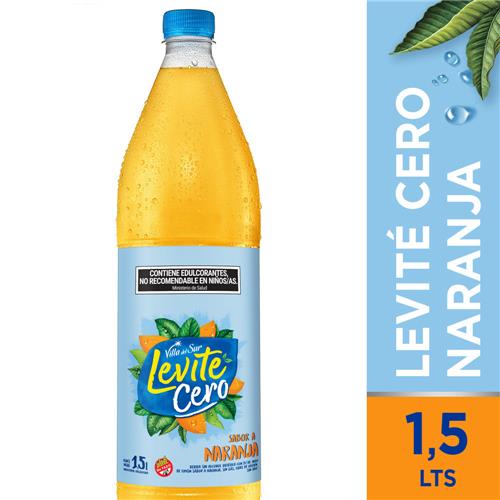 Agua Saborizada VILLA DEL SUR LEVITE Cero Naranja Botella 1.5 L