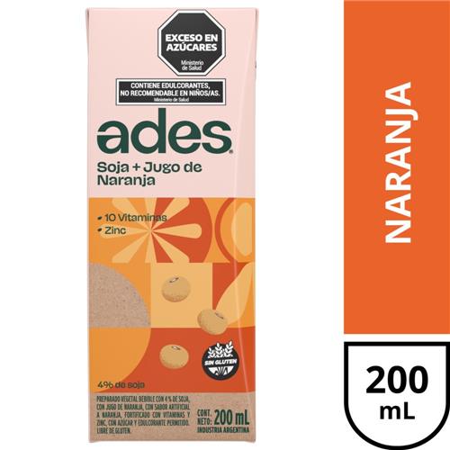 ADES Soja + Jugo De Naranja 200 Ml