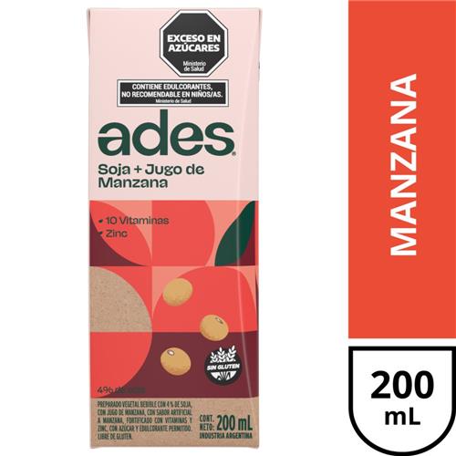 ADES Soja + Jugo De Manzana 200 Ml