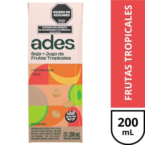 ADES Soja + Jugo De Frutas Tropicales 200 Ml