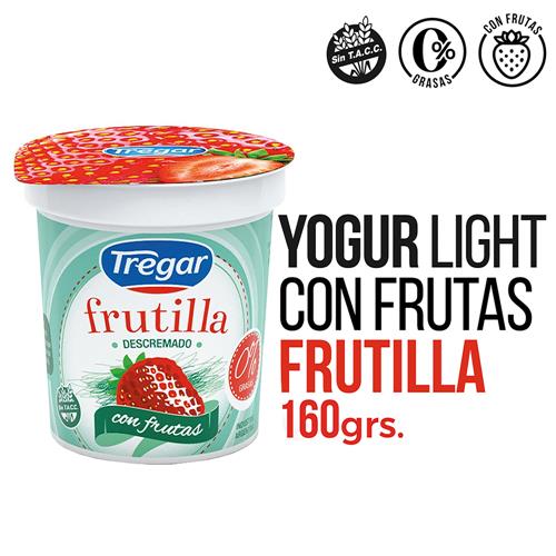 Yogur Descremado TREGAR Frutillas Con Frutas 160 Gr